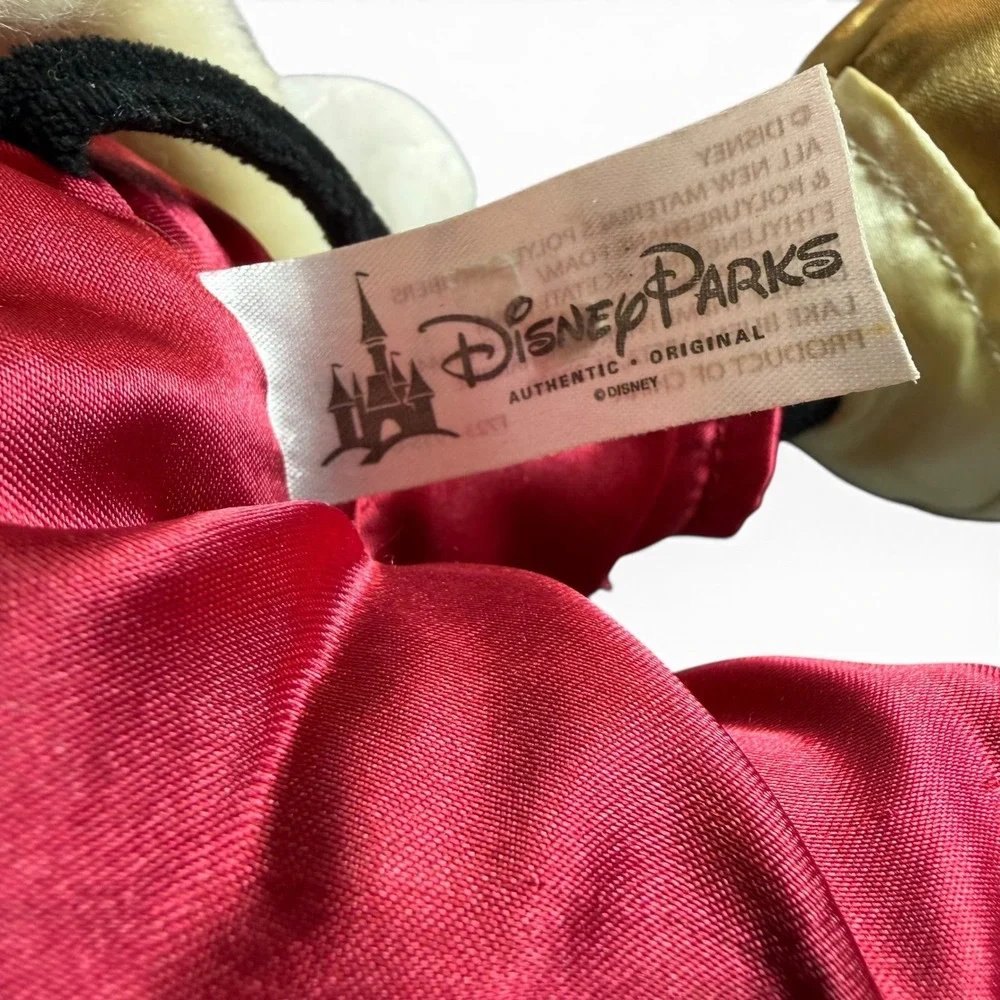 Disney Parks Mickey Mouse Holiday Plush Victorian Gold Red Christmas 14 inch